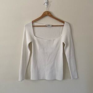 Love Bonito White Sweetheart Knit Top S